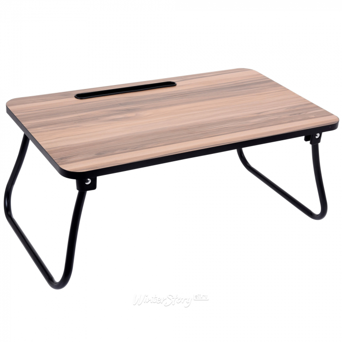 Tava servire Koopman, lemn/metal, 53x30x22 cm, negru/maro [2]