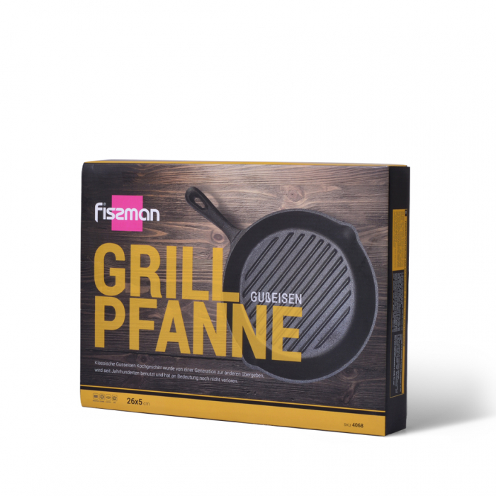 Tigaie grill Fissman, fonta, 24x5 cm, negru [3]