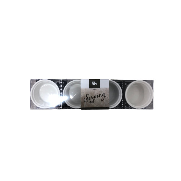 Set 4 mini-boluri Excellent Houseware, ceramica, 6x3.5 cm, alb [3]