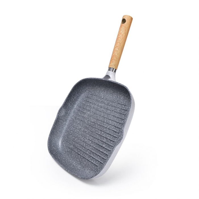 Tigaie grill Fissman-Shadow Borneo, 28x4,5cm, aluminiu, gri [2]
