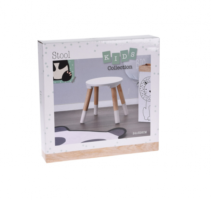 Scaun copii Home&Styling Collection, lemn, 24x26 cm, alb/maro [2]
