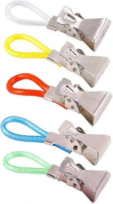 Set 10 clame pentru prosoape Excellent Houseware, otel inoxidabil, 5.5x1.5 cm, multicolor [3]