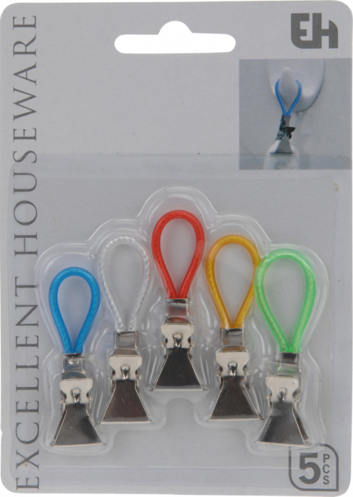 Set 10 clame pentru prosoape Excellent Houseware, otel inoxidabil, 5.5x1.5 cm, multicolor [2]