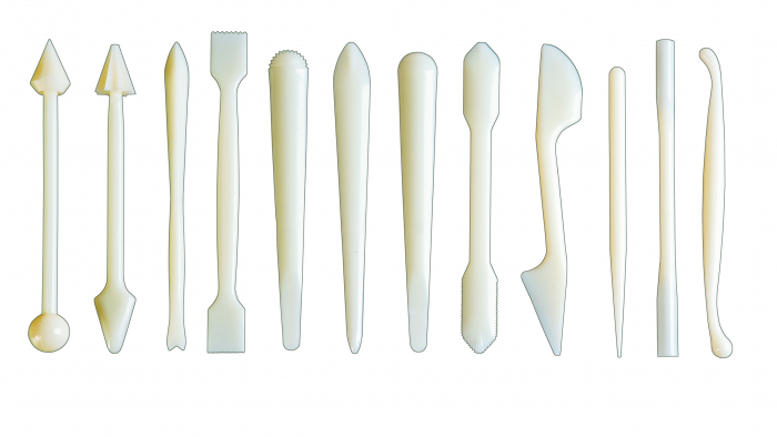 Set 12 ustensile modelare torturi Ibili-Fondant, plastic, 14 cm, crem [2]