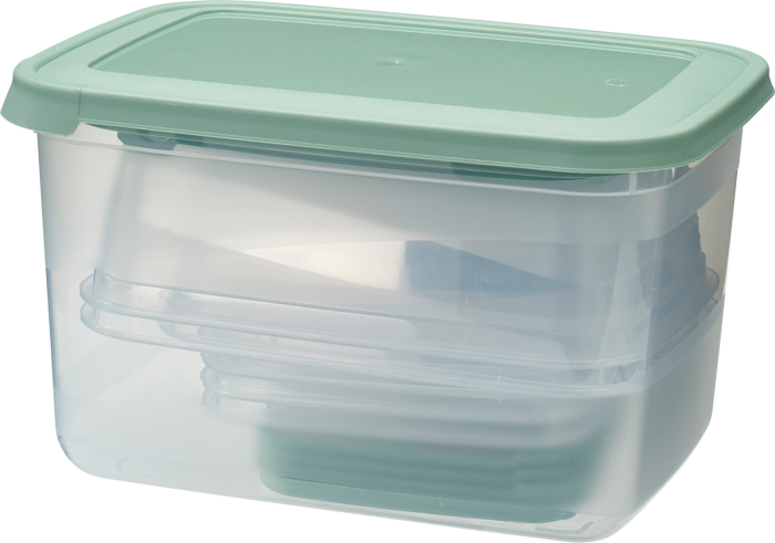 Set 13 caserole Excellent Houseware, polipropilena, 27x20x16, transparent/verde [5]