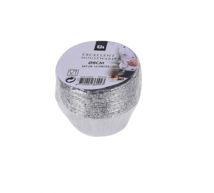 Set 16 boluri Excellent Houseware, aluminiu, 8x3.8 cm, argintiu [2]