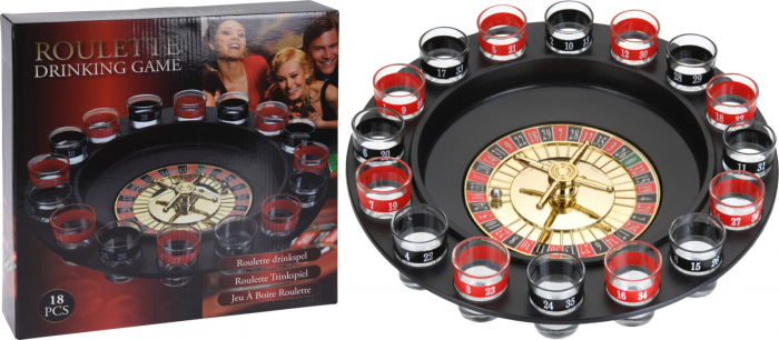 Set of 16 shot glasses Excellent Houseware, glass/polypropylene, 30 cm, black/red [2]