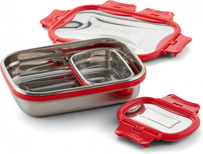 Set 2 caserole Judge, otel inoxidabil/plastic, 675/150 ml, argintiu/rosu [2]