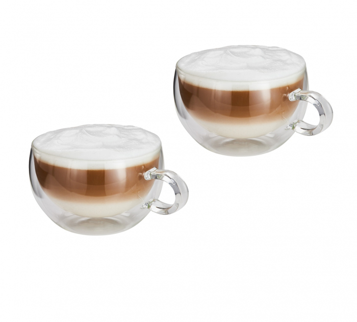 Set 2 cesti latte Judge, sticla borosilicata, 10.5x6.5 cm, 325 ml, transparent [2]