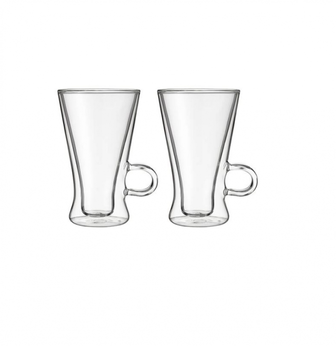 Set 2 cesti latte macchiato Judge, sticla borosilicata, 11x13.5 cm, 320 ml, transparent [2]