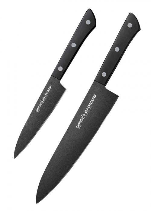 Set 2 cutite Samura-Shadow, otel AUS-8, 15/21 cm, negru [1]