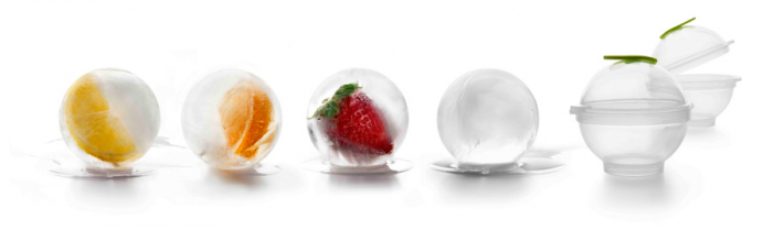 Set 2 forme gheata sfera Ibili, silicon/plastic, 7x11 cm, transparent/verde [4]