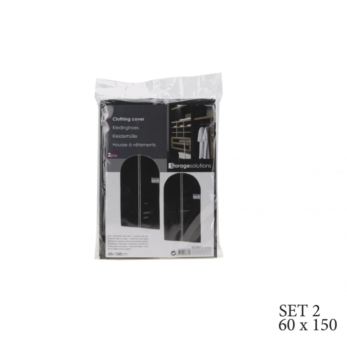 Set of 2 Excellent Houseware clothes protectors, polyester, 60x150 cm, black [2]