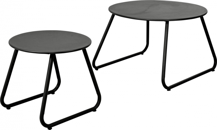 Set 2 mese Koopman, metal, 40x38 cm, 60x42 cm, negru [1]