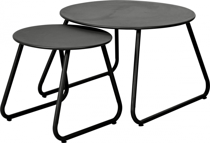 Set 2 mese Koopman, metal, 40x38 cm, 60x42 cm, negru [2]