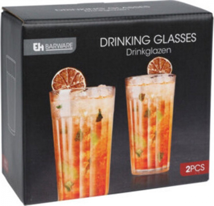 Set 2 pahare Excellent Houseware, sticla, 7x13 cm, 350 ml, transparent [2]