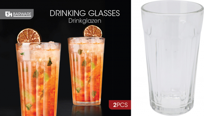 Set 2 pahare Excellent Houseware, sticla, 7x13 cm, 350 ml, transparent [4]