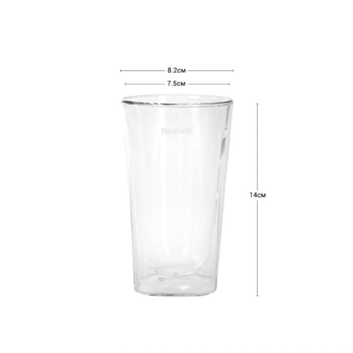 Set 2 pahare Fissman-Ristretto, sticla borosilicata, 8.2x14 cm, transparent [3]