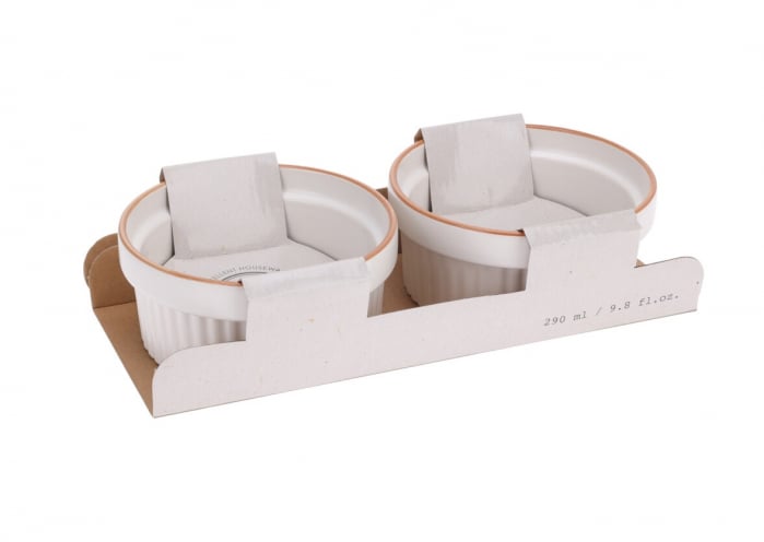 Set 2 ramekini Excellent Houseware, ceramica, 11x4.8 cm, alb [2]