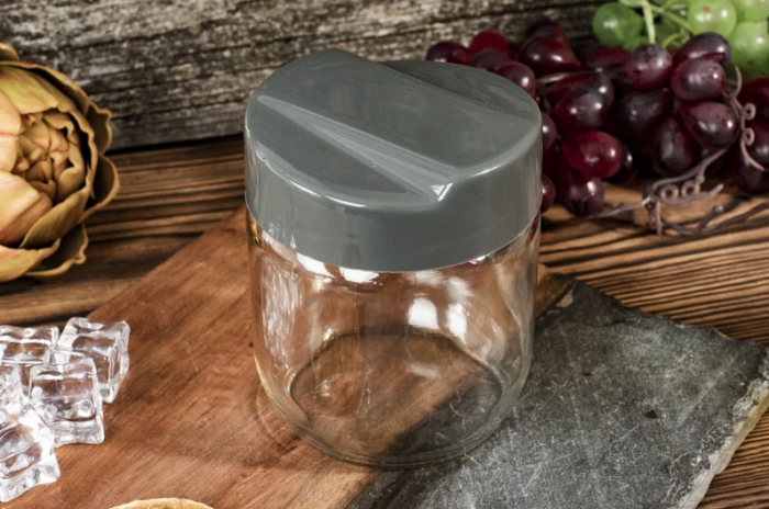 Set 2 recipiente depozitare alimente Excellent Houseware, sticla/plastic, 425 ml, transparent [6]
