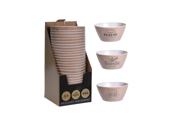 Set 3 boluri Excellent Houseware, melamina,14.5x7 cm, maro [2]