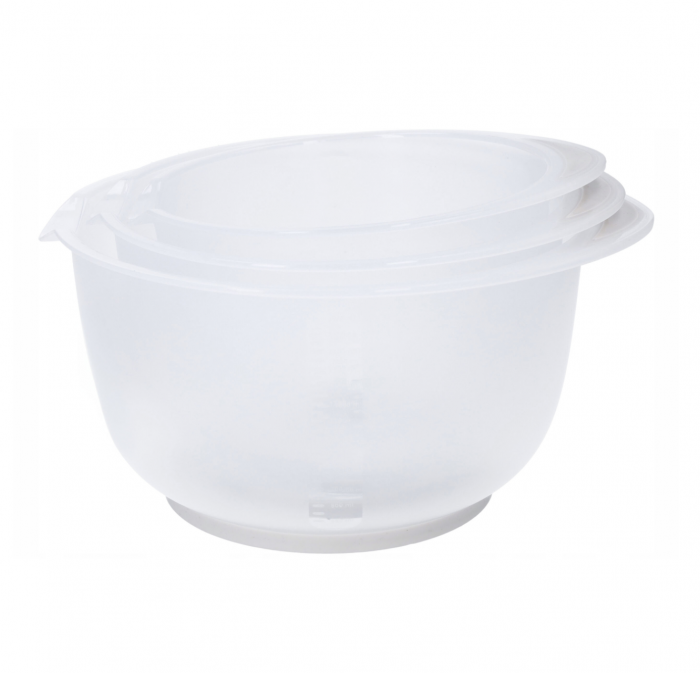 Set 3 boluri mixare Excellent Houseware, polipropilena, 1.5 /2/2.5 l, transparent/rosu [5]