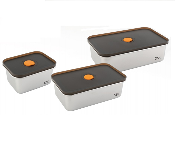 Set 3 caserole Carl Schmidt Sohn, otel inoxidabil/plastic, 0.4 l/ 1 l / 1.25 l, alb/negru [8]