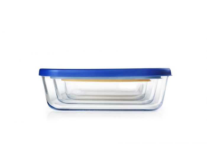 Set 3 caserole Ibili, sticla borosilicata, 610/1170/1940 ml, transparent/multicolor [2]