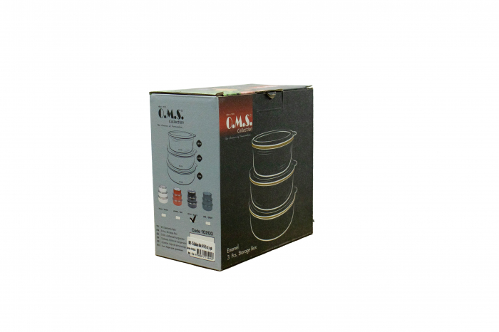 Set 3 caserole OMS-Enamel, aluminiu emailat, negru/gold [6]