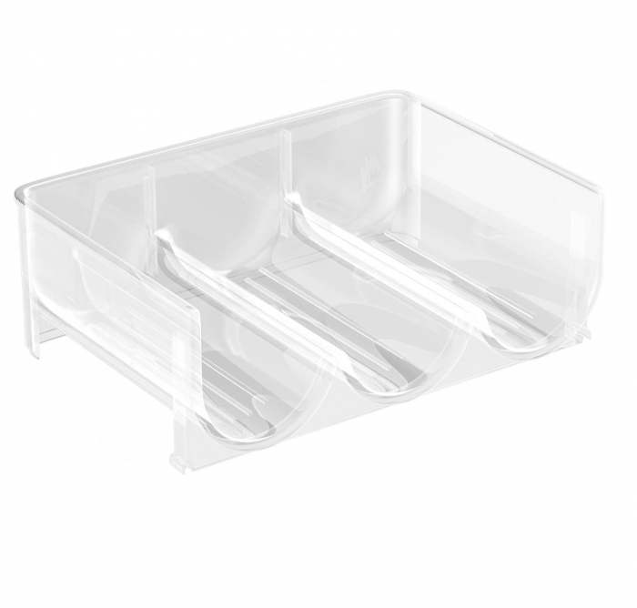 Set of 3 Zeller bottle storage boxes, stackable, plastic, 3x29x20x10 cm, transparent [2]