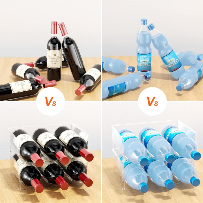 Set of 3 Zeller bottle storage boxes, stackable, plastic, 3x29x20x10 cm, transparent [4]