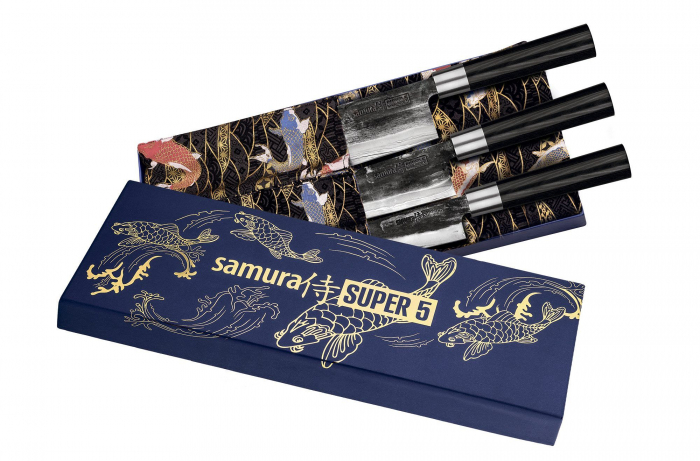 Set of 3 knives Samura-Super5, Damascus steel, 37.8x13.2x4.1 cm, silver/black [7]