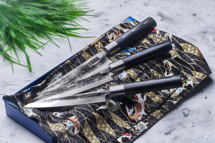 Set of 3 knives Samura-Super5, Damascus steel, 37.8x13.2x4.1 cm, silver/black [6]