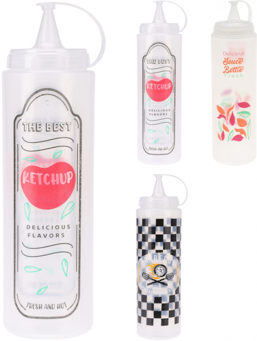 Set 3 dispensere sosuri Excellent Houseware, plastic, 700 ml, multicolor [4]