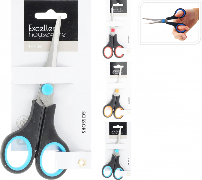 Set 3 foarfece Excellent Houseware, otel inoxidabil, 14 cm, multicolor [6]
