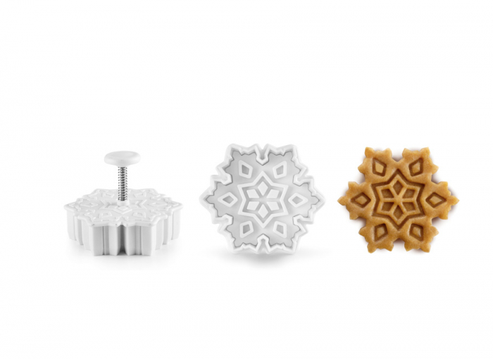Set 3 forma fursecuri fulgi de nea Ibili, plastic, 5.5-7 cm, alb [4]