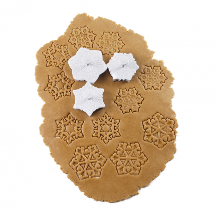 Set 3 forma fursecuri fulgi de nea Ibili, plastic, 5.5-7 cm, alb [2]