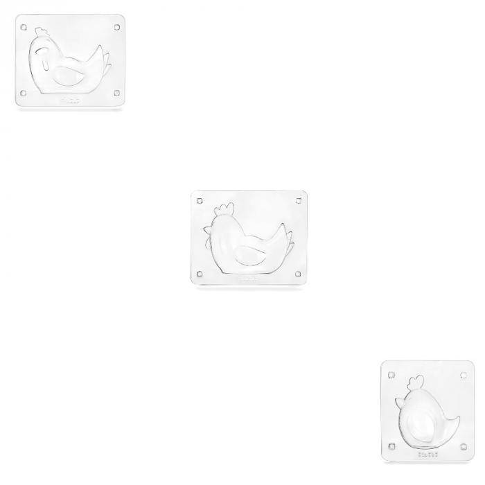 Set 3 forme ciocolata pentru pui Ibili, PET, 15x7x11 cm, transparent [2]