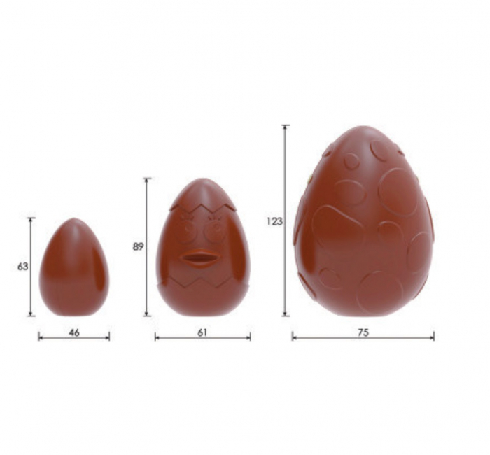 Set 3 forme ciocolata pentru oua de Paste Ibili, silicon, 16-11-8/12-9-6 cm, transparent [2]