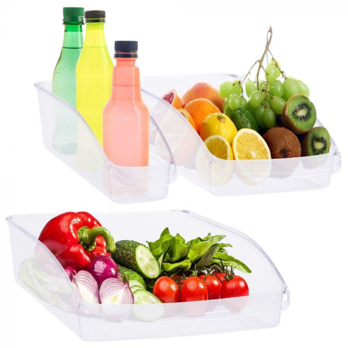 Set 3 organizatoare frigider Excellent Houseware, plastic, transparent [5]
