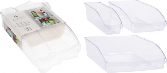 Set 3 organizatoare frigider Excellent Houseware, plastic, transparent [4]
