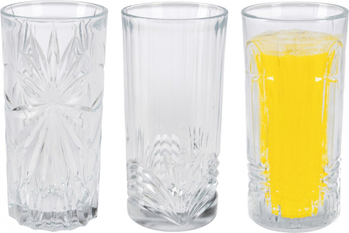 Set 3 pahare Excellent Houseware, sticla, 7x14 cm, 380 ml, transparent [3]