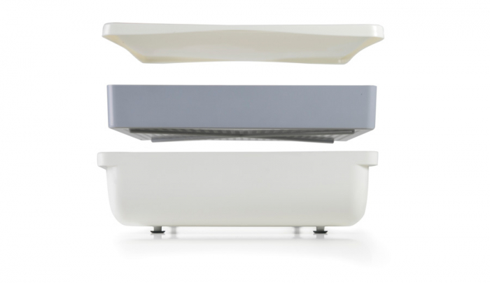 Set 3 piese pentru fainare alimente Ibili, plastic, 27,5x22x5,5 cm, alb/gri [2]