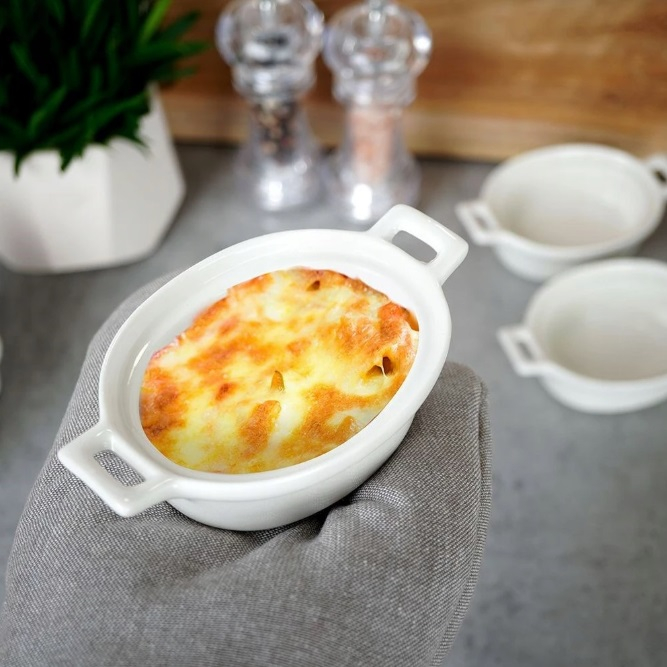 Set 3 ramekini Excellent Houseware, portelan, 14x9x4 cm, 130 ml, oval [5]