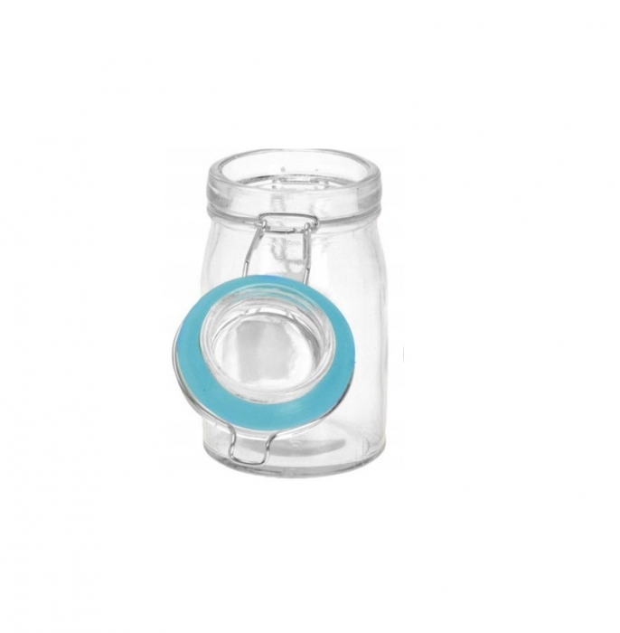 Set 3 recipiente depozitare alimente Excellent Houseware, sticla/metal, 6.8x11.7 cm, 250 ml, multicolor [3]