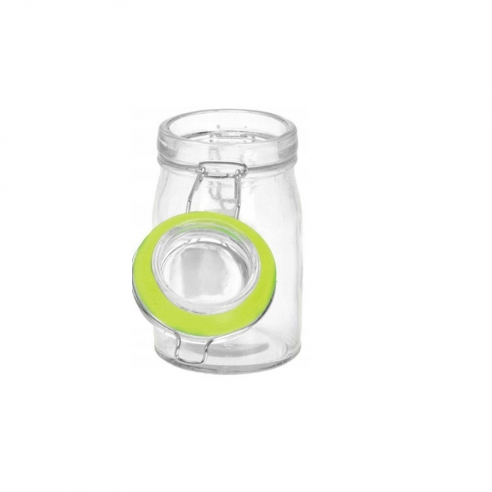 Set 3 recipiente depozitare alimente Excellent Houseware, sticla/metal, 6.8x11.7 cm, 250 ml, multicolor [4]
