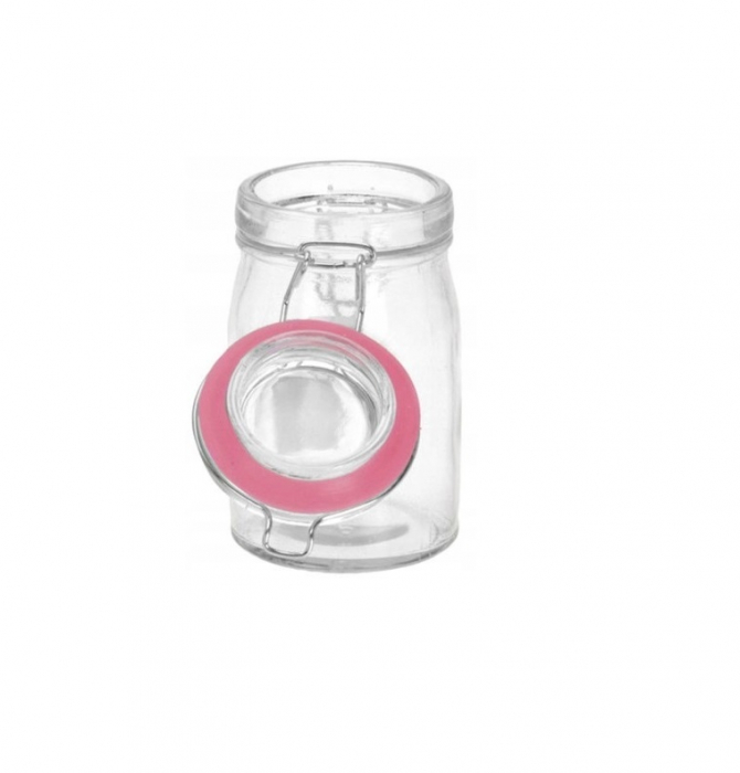 Set 3 recipiente depozitare alimente Excellent Houseware, sticla/metal, 6.8x11.7 cm, 250 ml, multicolor [2]