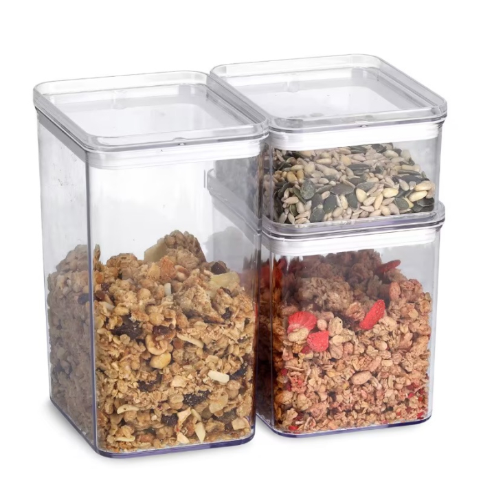 Set 3 recipiente pentru alimente Zeller, plastic, 0.5 l/1.1 l/ 1.65 l, transparent [3]