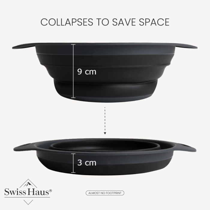 Set 3 strecuratori pliabile Swiss Haus-Bakeware, polipropilena, negru [4]