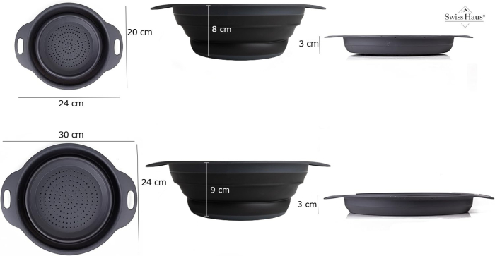 Set 3 strecuratori pliabile Swiss Haus-Bakeware, polipropilena, negru [5]